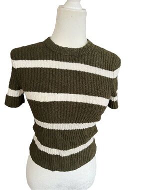 Madewell Stripe Amanda Cotton Boucle Tee Size XS